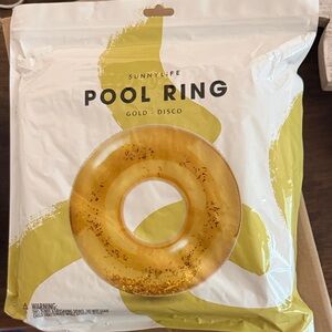 Sunnylife Metallic Gold Disco Inflatable Pool Ring
